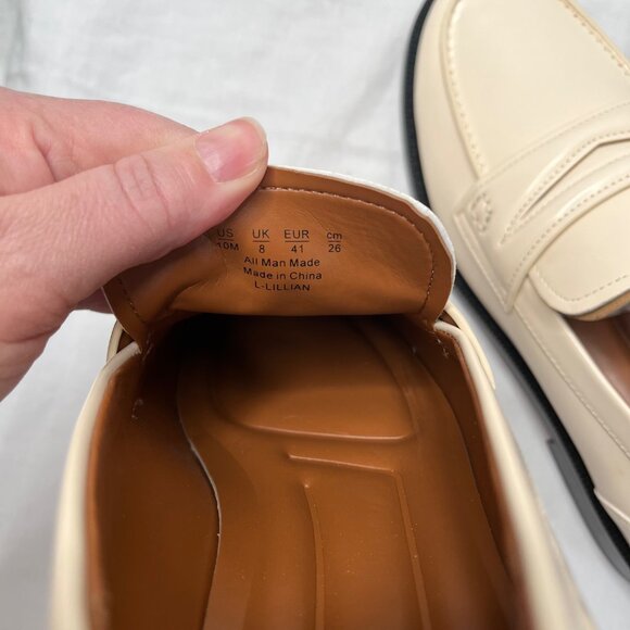 Franco Sarto Womens Lillian Ivory Faux Leather Penny Loafers Size 10 M - Picture 6 of 7